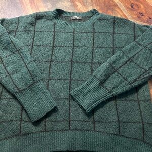 Workshop Republic Clothing Forest Plaid Crewneck Sweater
